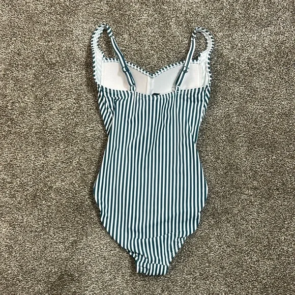 Nip Tuck green Torino stripe Joanne one piece swimsuit 4 - Picture 3 of 5